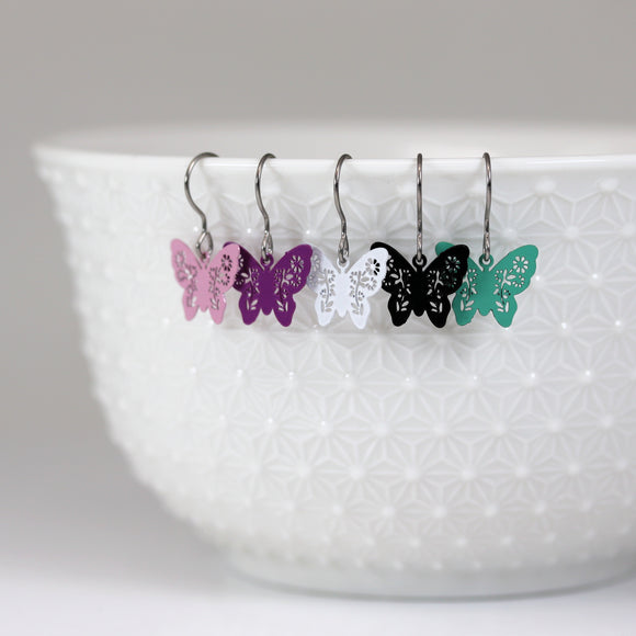Dangle Earrings, Metal Dainty Butterfly