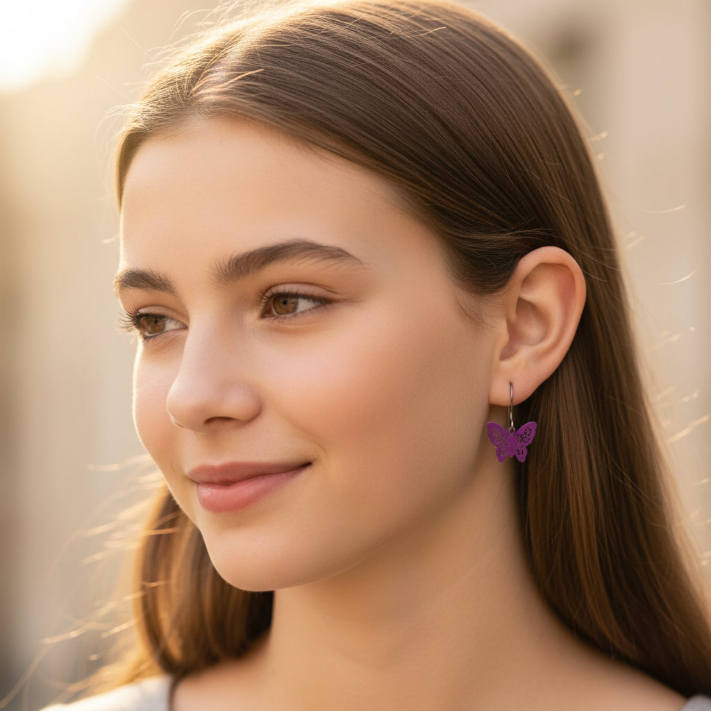 Dainty Butterfly Dangle Earrings