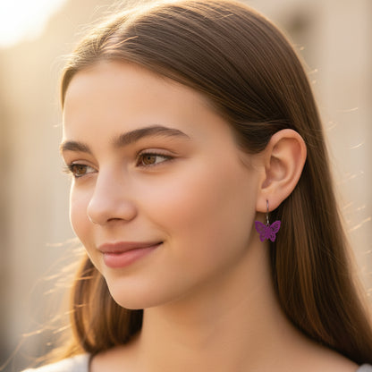 Dainty Butterfly Dangle Earrings