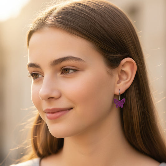 Dainty Butterfly Dangle Earrings