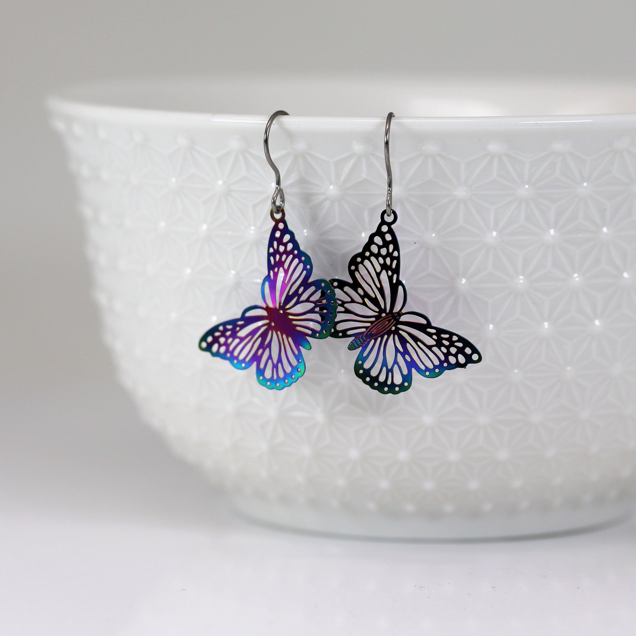 Shades of Purple and Pink Butterfly Dangle Earrings  Feeling Pretty  Sparkly LLC