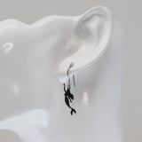 Invisible Clip On or Titanium or Plastic Hook Dangle Earrings, Metal Dainty Mermaid