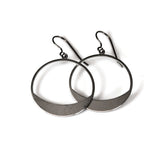 Dangle Earrings Raw Brass Open Circle Invisible Clip On, Titanium or Plastic Hook