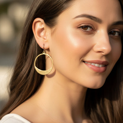 Boucles d'oreilles pendantes à cercle ouvert