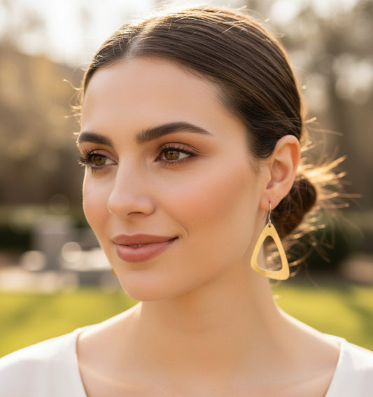 Open Scalene Triangle Dangle Earrings