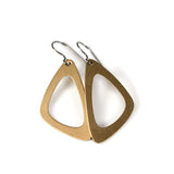 Dangle Earrings Open Scalene Triangle Invisible Clip On, Titanium or Plastic Hook