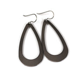 Dangle Earrings Open Long Teardrop Invisible Clip On, Titanium or Plastic Hook