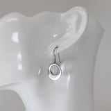 Dangle Earrings Dainty Open Circle Invisible Clip On, Titanium or Plastic Hook