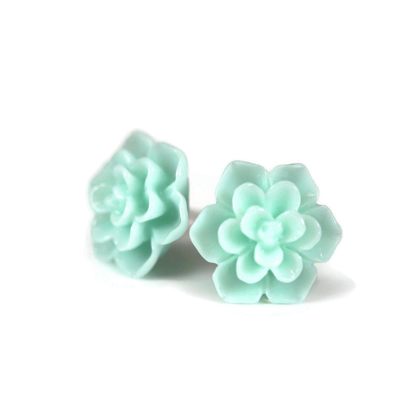 Succulent Stud Earrings, 13mm