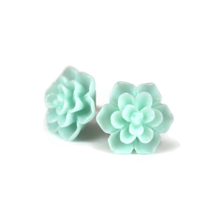 Succulent Flower Stud Earrings