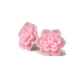 Plastic Posts or Invisible Clip On Metal Free Earrings, Succulent 13mm