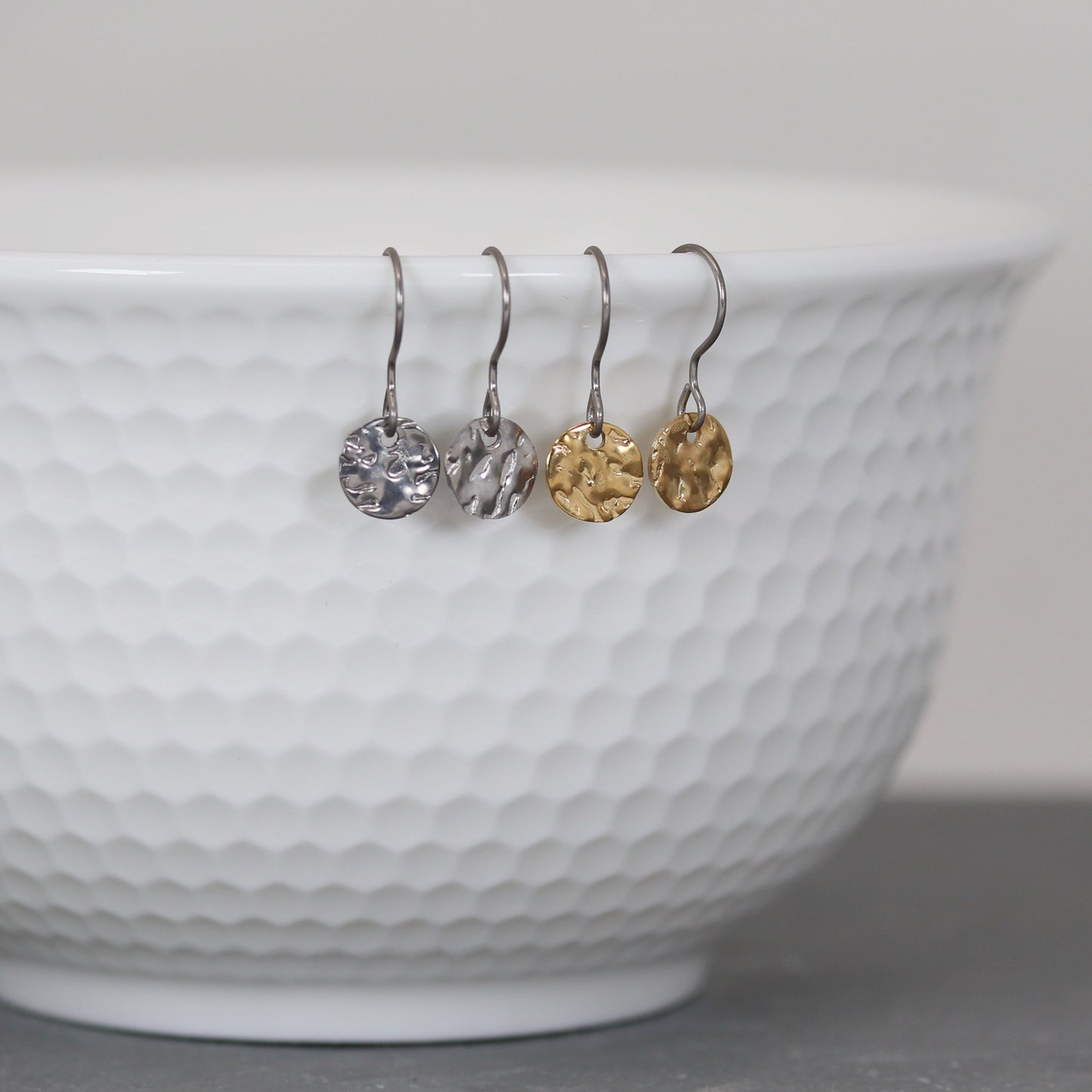Round Disk Dangle Earrings - 3 Sizes