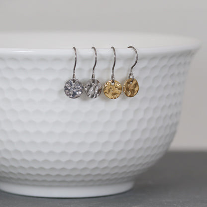 Round Disk Dangle Earrings - 3 Sizes
