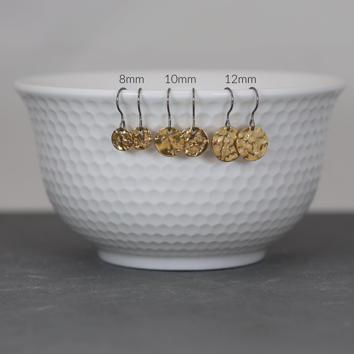 Round Disk Dangle Earrings - 3 Sizes