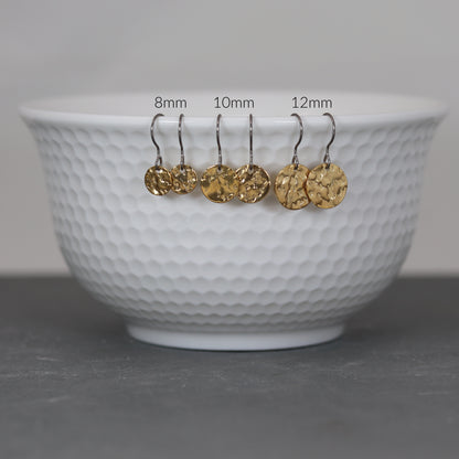 Round Disk Dangle Earrings - 3 Sizes