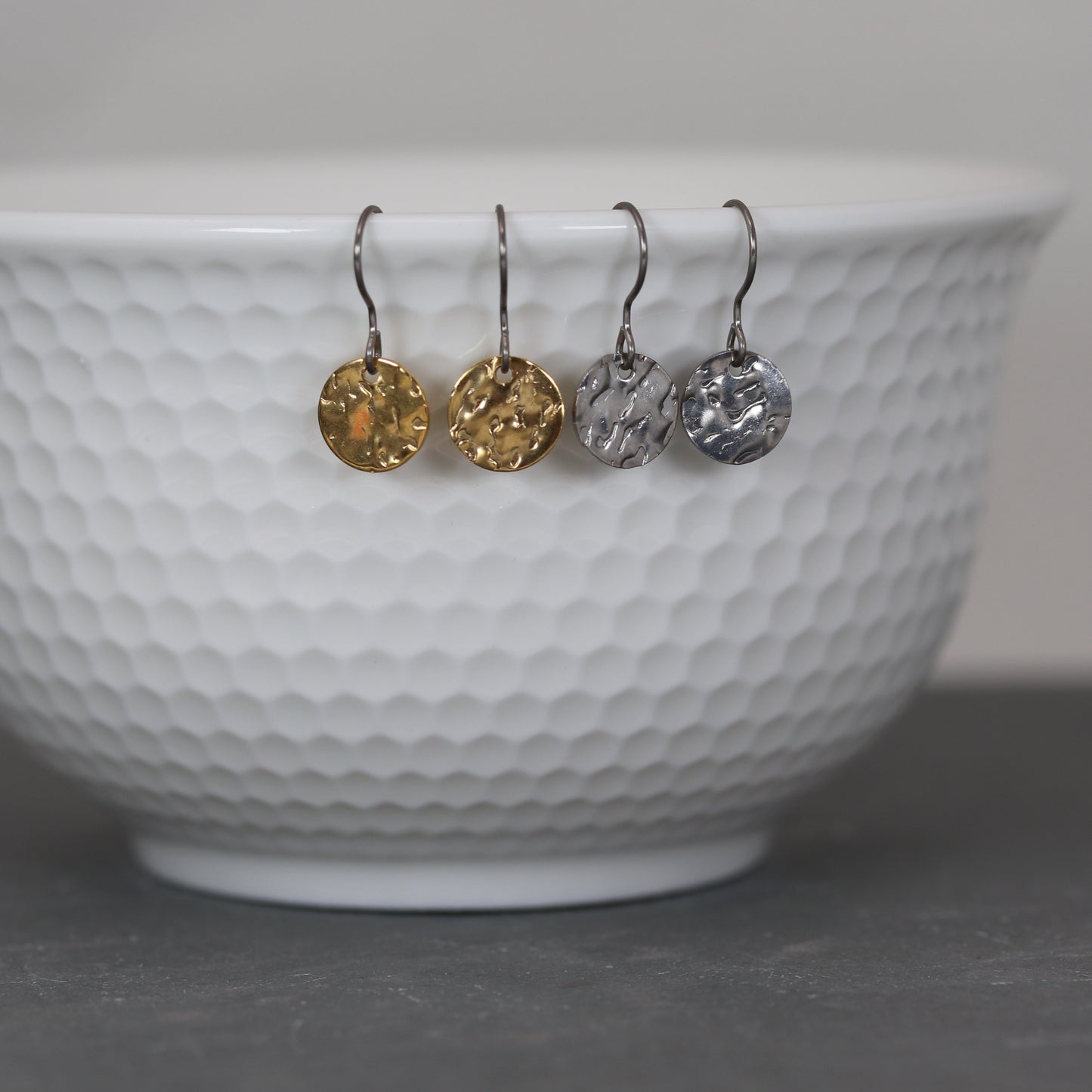 Round Disk Dangle Earrings - 3 Sizes