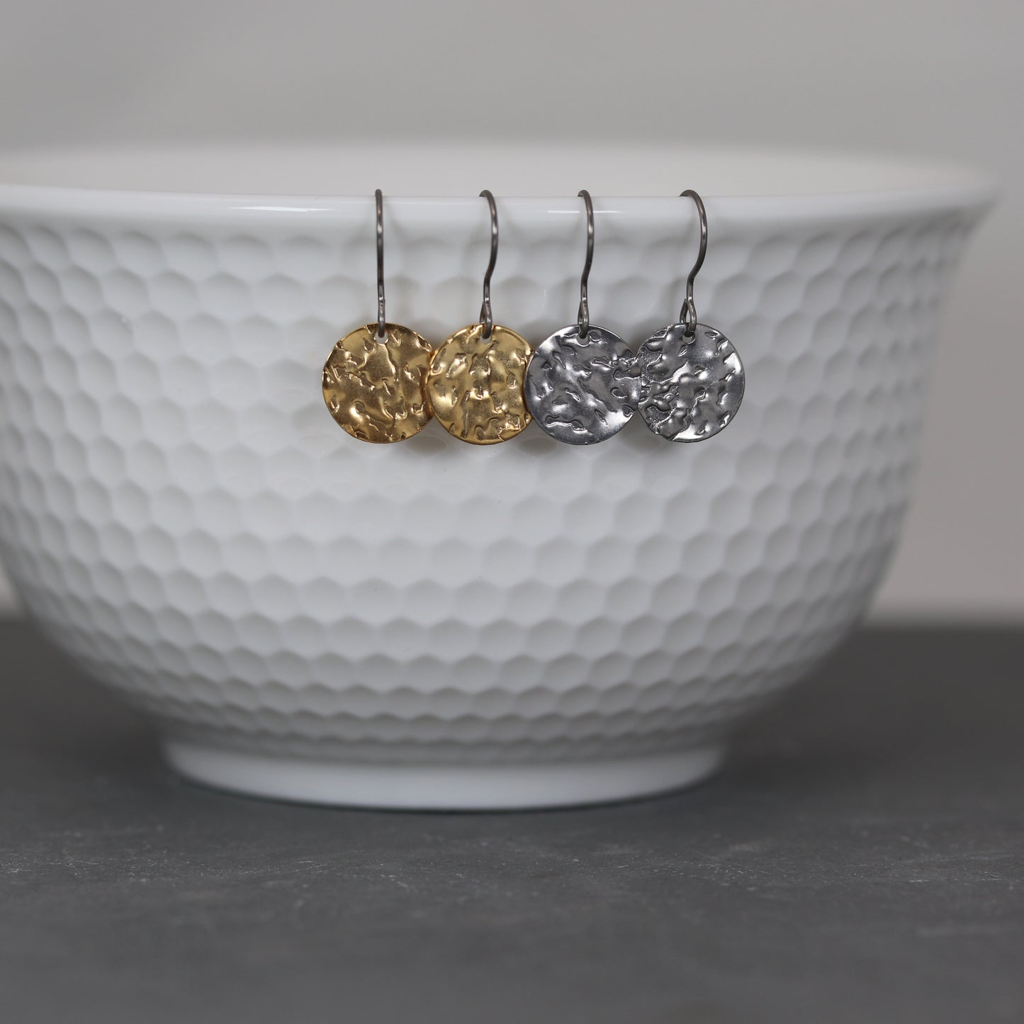 Round Disk Dangle Earrings - 3 Sizes