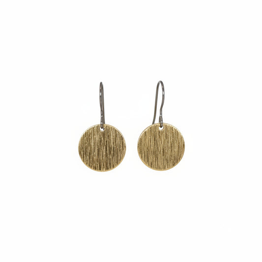 Brushed Disk Dangle Earrings