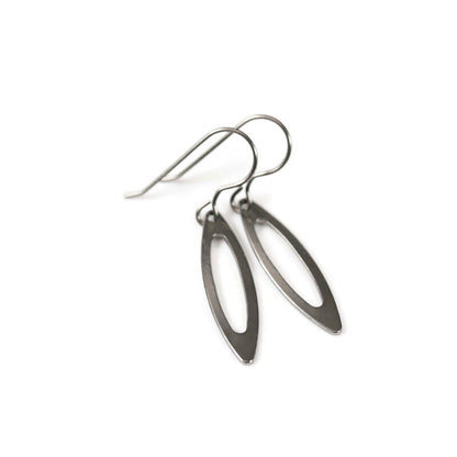 dainty open oval dangle earrings