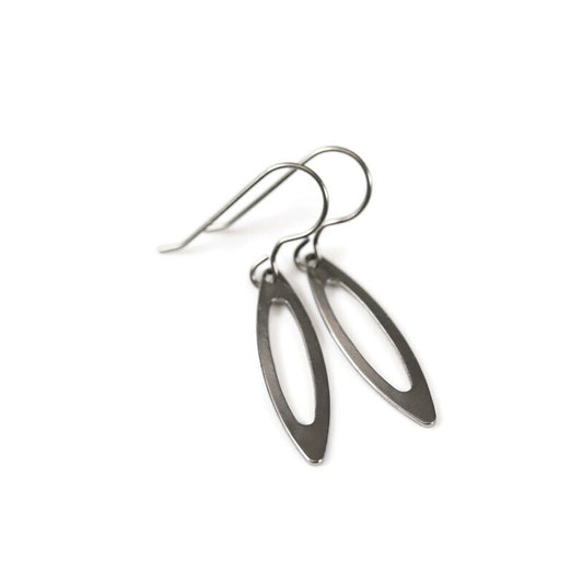 dainty open oval dangle earrings
