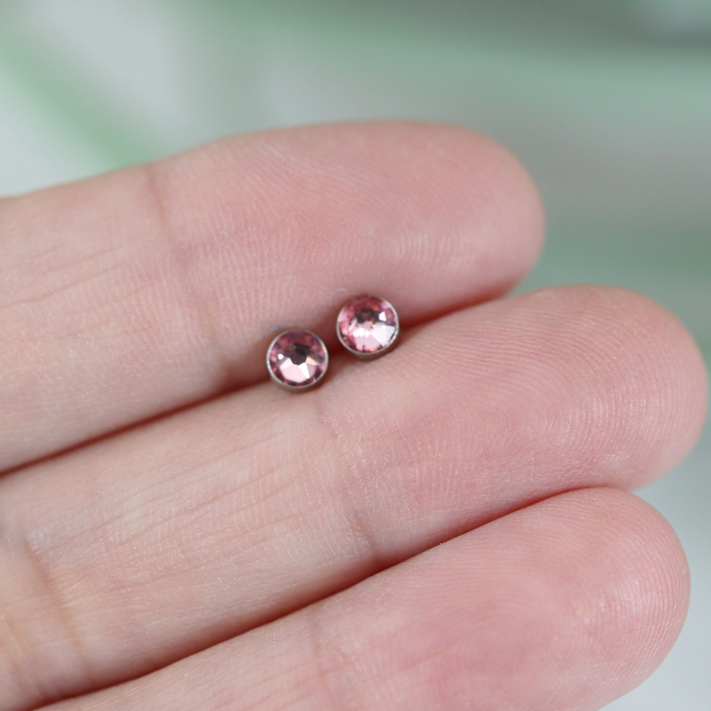 Titanium Bezel Stud Earrings, 4mm Choice of 11 Colors