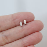 Titanium Bar Stud Earrings, 5mm or 10mm