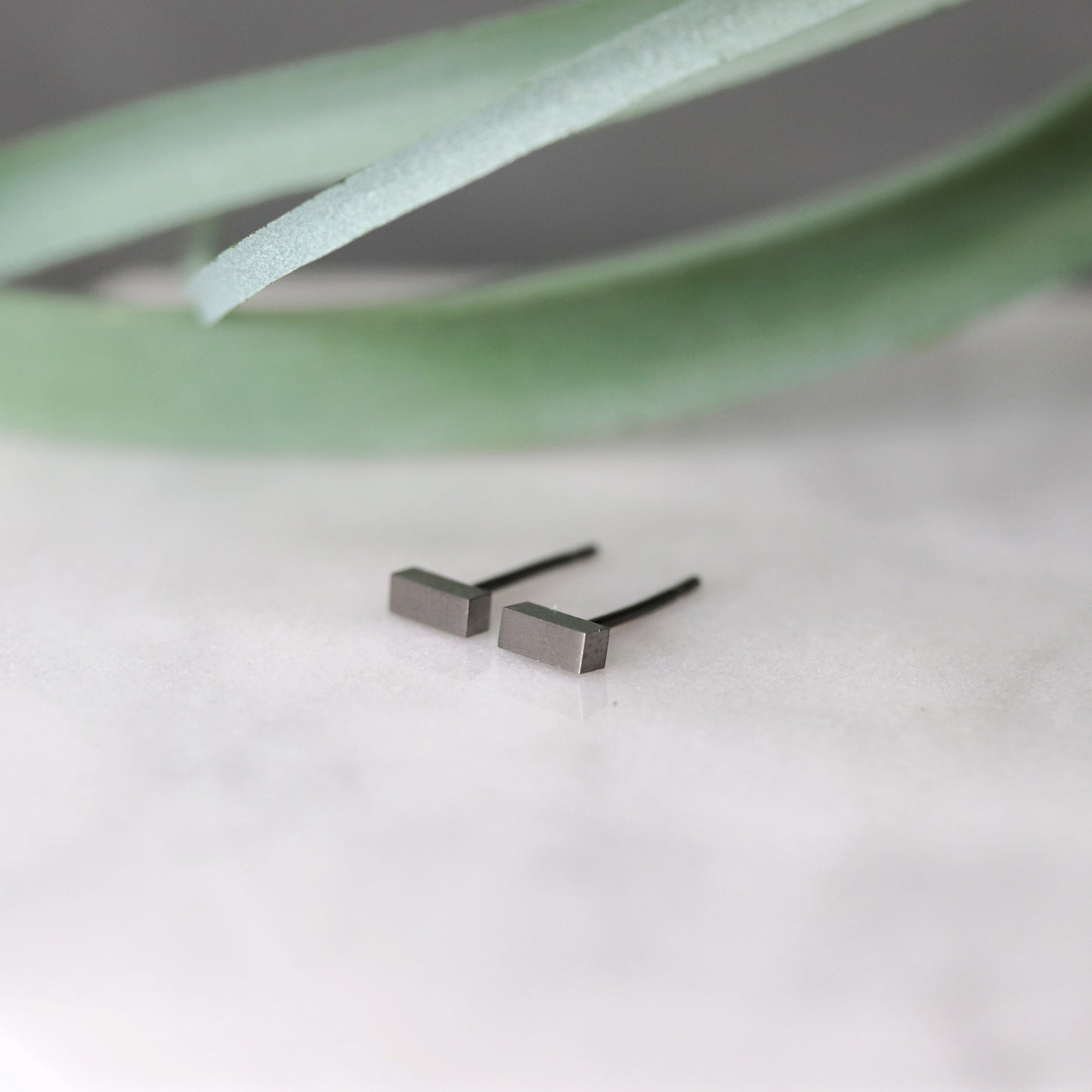Titanium Bar Stud Earrings, 5mm or 10mm