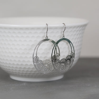 Laser Cut Out Circles Dangle Earrings - 4 Colors