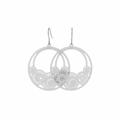 Laser Cut Out Circles Dangle Earrings - 4 Colors