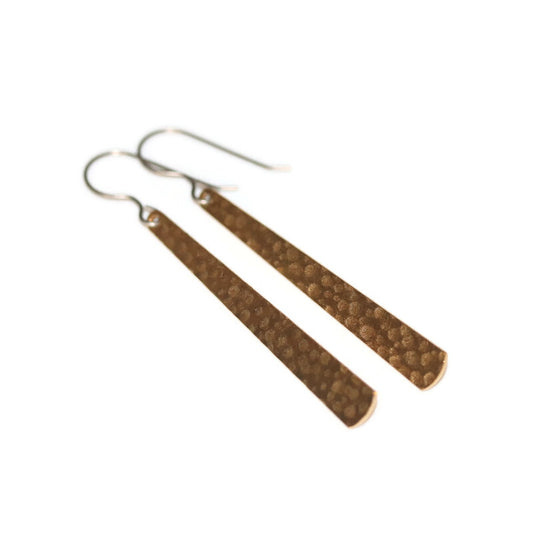 Embossed Tapered Bar Dangle Earrings