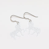 Invisible Clip On or Titanium or Plastic Hook Dangle Earrings, Metal Dainty Unicorn