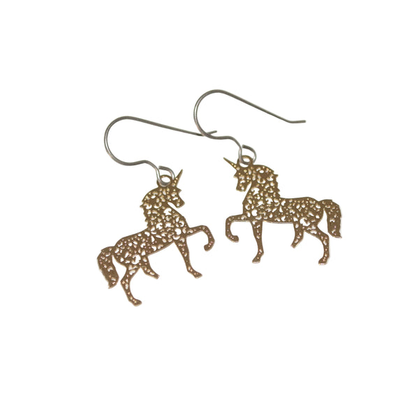 Boucles d'oreilles pendantes licorne - 4 couleurs