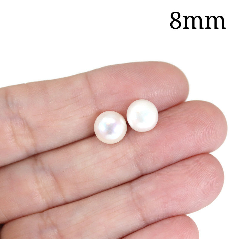 Boucles d'oreilles en titane avec perles d'eau douce naturelles