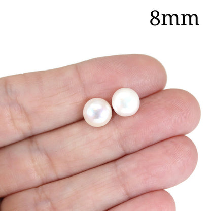 Boucles d'oreilles en titane avec perles d'eau douce naturelles