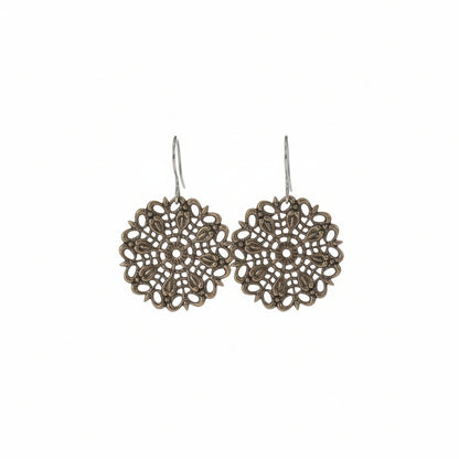 Circle Filigree Dangle Earrings - 4 Colors