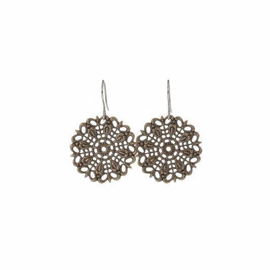 Boucles d'oreilles pendantes en filigrane circulaire - 4 couleurs
