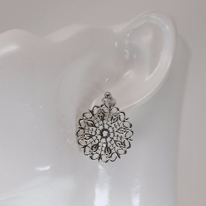 Circle Filigree Dangle Earrings - 4 Colors