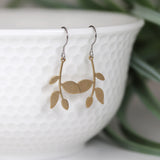 Dangle Earrings Leaf Branch Invisible Clip On, Titanium or Plastic Hook