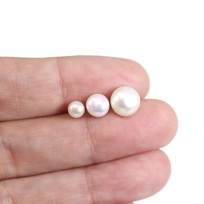 Boucles d'oreilles en titane avec perles d'eau douce naturelles