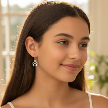 Paw Print Dangle Earrings