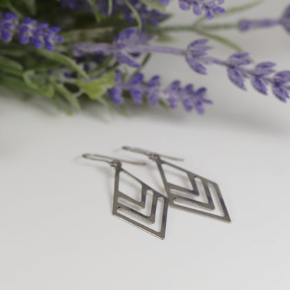 Geometric Rhombus Dangle Earrings