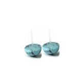 Plastic Posts or Invisible Clip On Metal Free Simulated Turquoise Stone Earrings