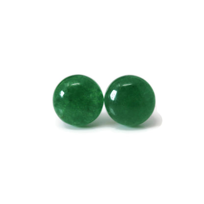 Boucles d'oreilles en pierre de jade synthétique, 8 mm, 10 mm