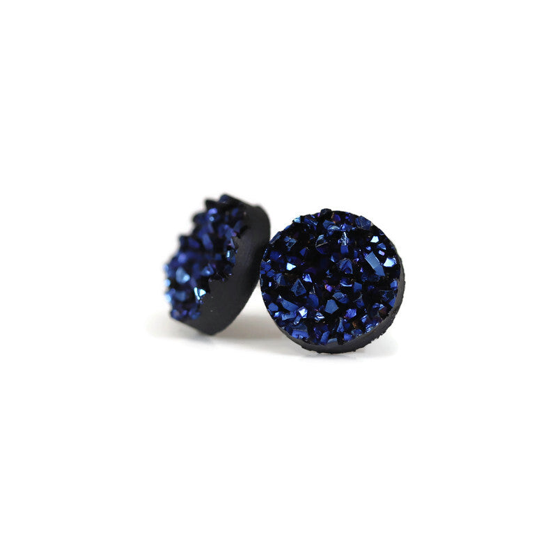 Resin Druzy Look Earrings, 12mm