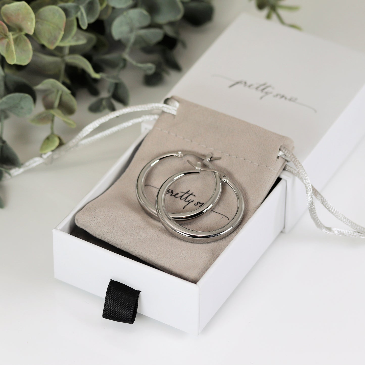 Boucles d'oreilles créoles à fermoir en titane pur, 40 mm