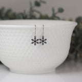 Snowflake Dangle Earrings, 10mm