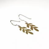 Invisible Clip On or Titanium or Plastic Hook Dangle Earrings, Metal Dainty Leaf