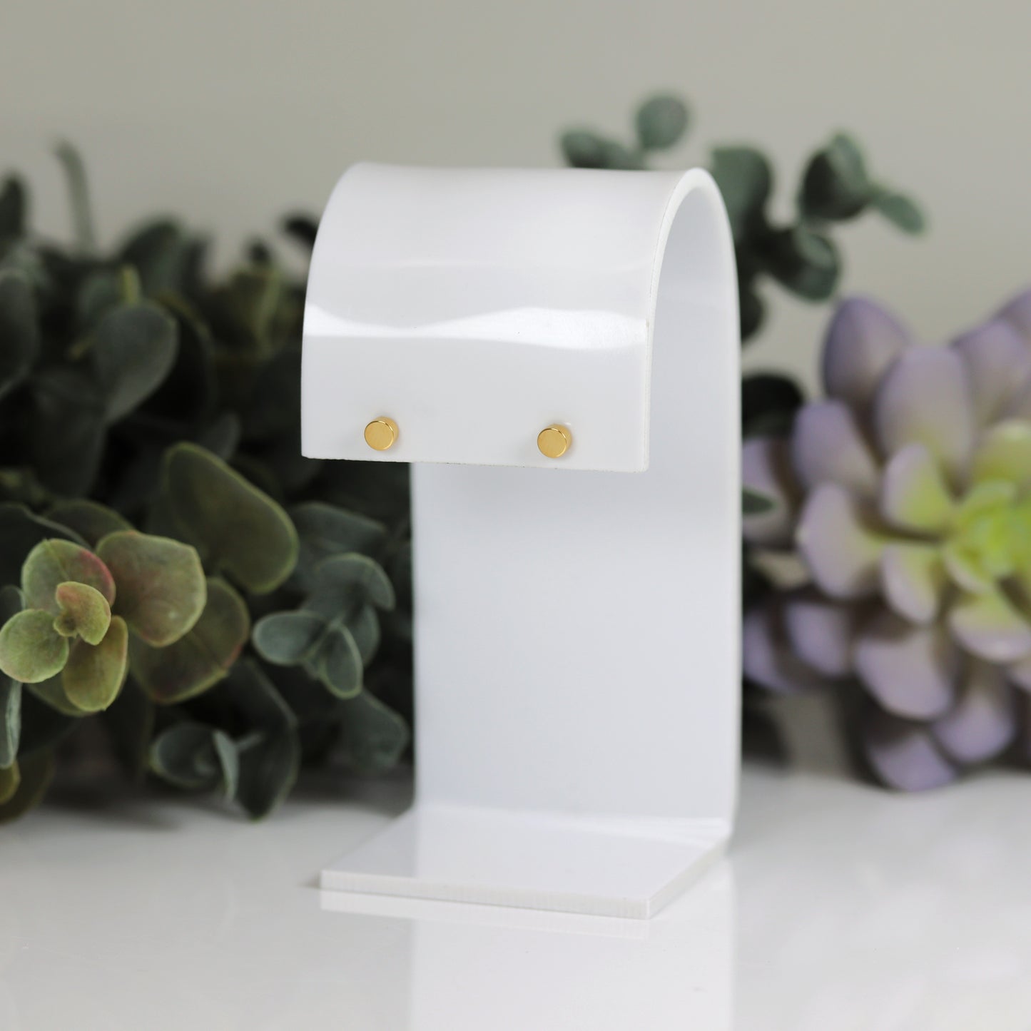 Titanium Round Dot Stud Earrings