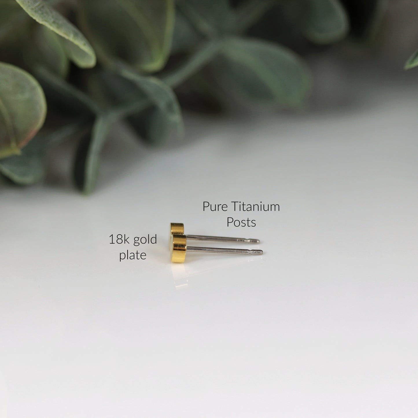 Titanium Round Dot Stud Earrings