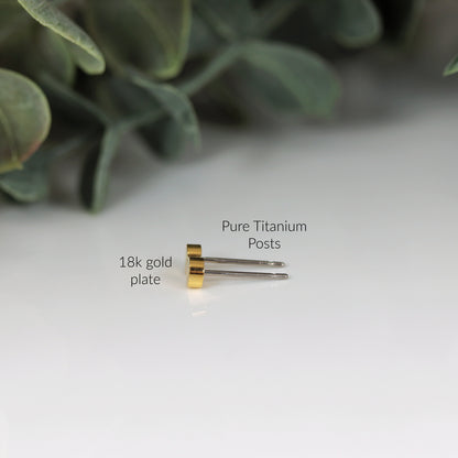 Titanium Round Dot Stud Earrings